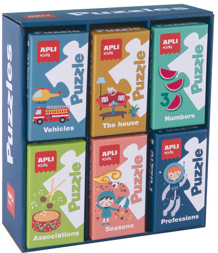 Apli Expositor de 6 Puzles Educativos 24 Piezas de 7x7cm