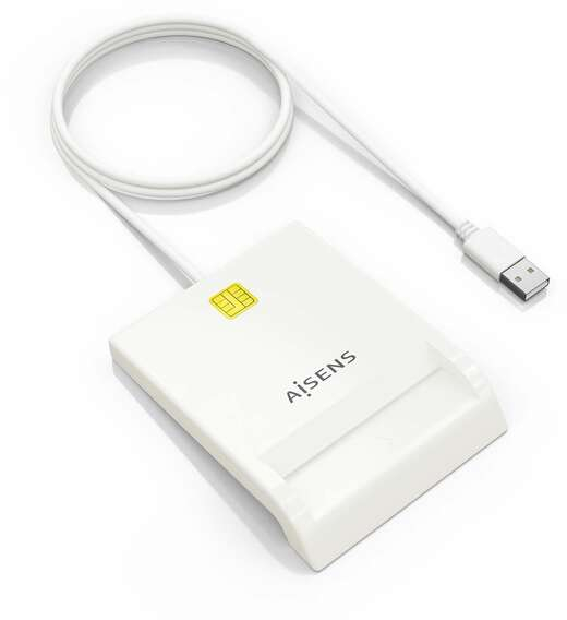 Aisens Lector de Tarjeta Inteligente DNI - Blanco