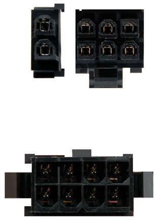 Imagen extra Cable de Alimentacion Alargador para Tarjeta Grafica PCI-E Molex 8pines Hembra a PCI-E Molex 6+2pines Macho 0.50m