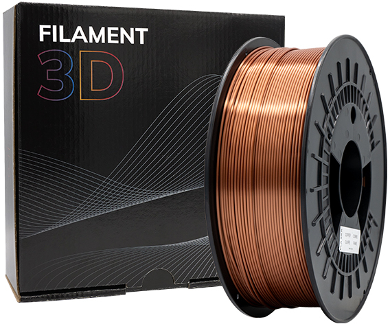Filamento 3D PLA SILK Diametro 1.75mm Bobina 1kg Color Cobre