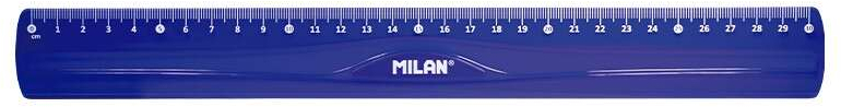 Milan Regla Flexible y Resistente de 30cm Azul Translucido