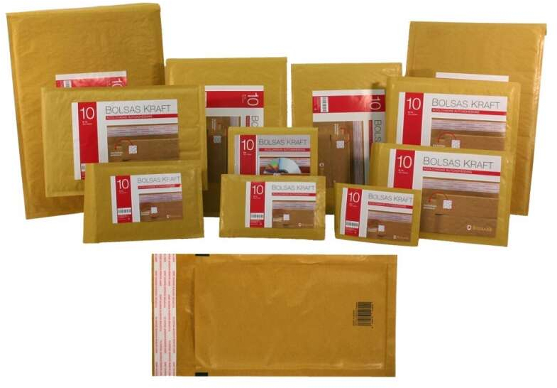 PACK 10 Bolsas Acolchadas Kraft Nº14 180x265 mm