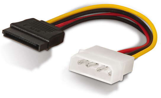 Imagen extra Cable SATA Alimentacion - Molex 4pin/M-SATA Hembra de 16cm - 100% Cobre