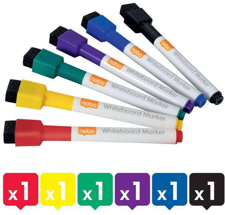 Imagen extra PACK 6 Mini Rotuladores de Pizarra con Tapa Magnetica (punta 2mm)