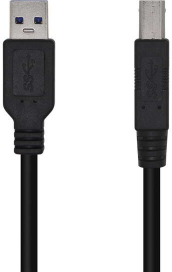 Aisens Cable USB 3.0 Impresora USB-A Macho a USB-B Macho- 3m - Negro