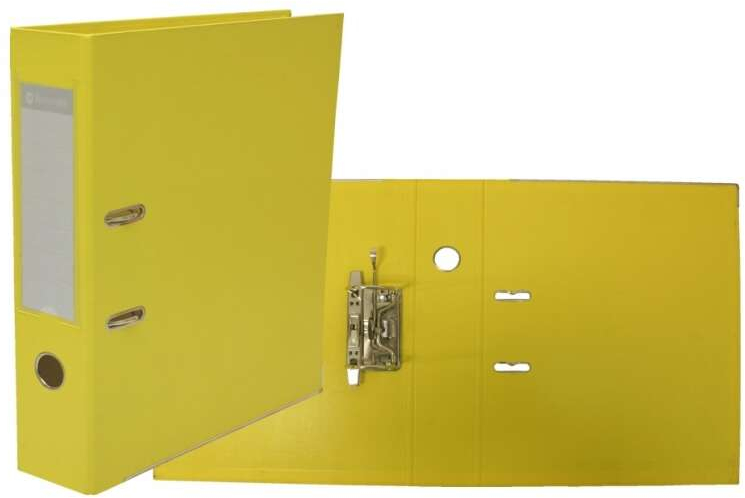 Archivador ECONOMICO PVC A4 Lomo ANCHO Ollao, Tarjetero y Cantonera metalica. Amarillo