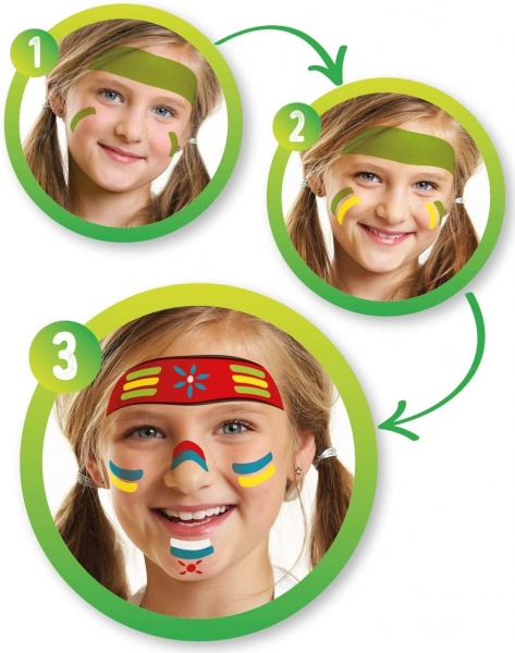 Imagen extra Alpino Fiesta Carnival Pack de Maquillaje con 6 Barritas de Pintura Facial + Pincel + Tatuajes en Calcomania + Lapiz Perfilador y 2 Sobres de Purpurina