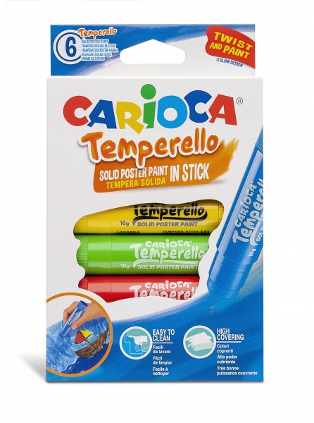 Carioca Temperello Pack de 6 Temperas Solidas Varios
