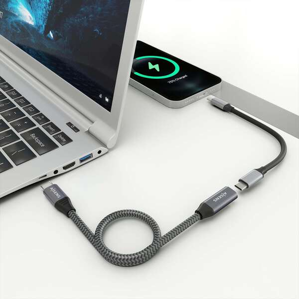 Imagen extra Aisens Cable USB 3.2 GEN2x2 Aluminio 20Gbps 8K@30Hz 5A 100W - Tipo USB-C Macho-Hembra - 1.5m - Gris