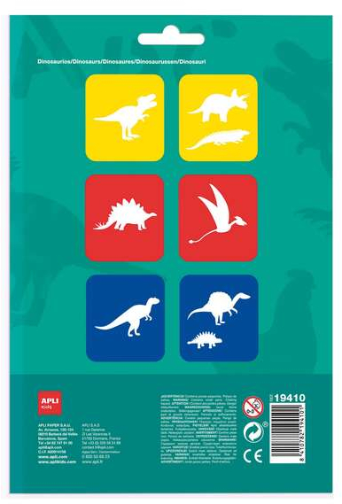 Imagen extra Apli Kids Bolsa de 6 Plantillas de Dinosaurios con 8 Formas de Animales. Surtidos