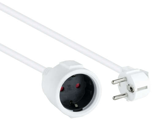 Imagen extra Cable de Alimentacion Alargador CEE7 Acodado Macho a CEE7 Hembra 5m