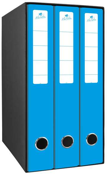 Mariola Box Modulo de 3 Archivadores con Rado 2 Anillas 40mm 35x26x17cm Azul