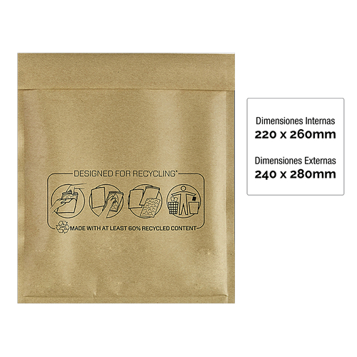 Imagen extra PACK 100 Sobres de Burbujas Acolchada 22x260 mm