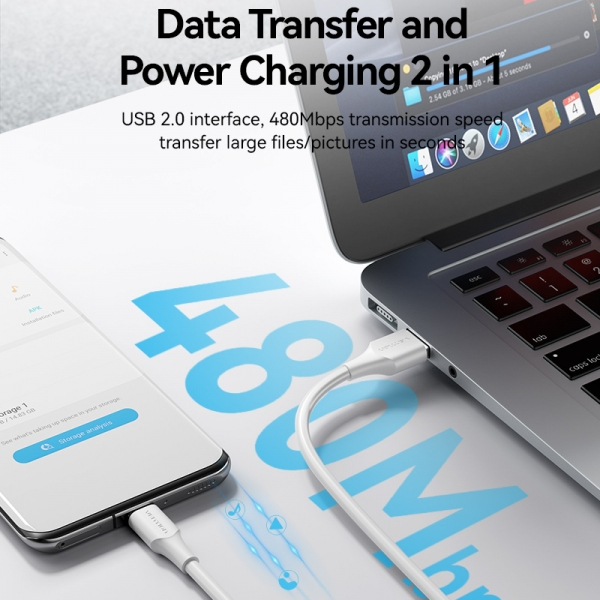 Imagen extra Vention Cable USB-A Macho a USB-C Macho - 2m - 3A - 60W - 480Mbps - Blanco
