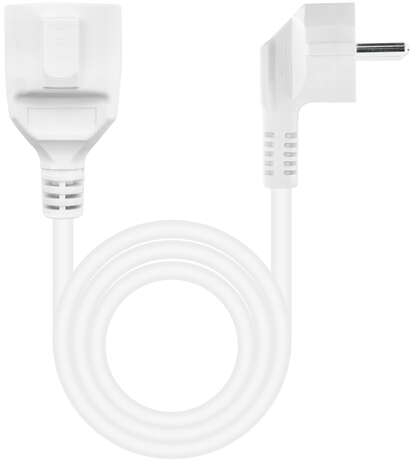 Imagen extra Cable de Alimentacion Alargador CEE7 Acodado Macho a CEE7 Hembra 5m