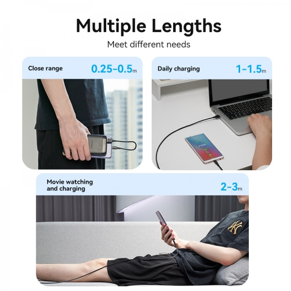 Imagen extra Vention Cable USB-A Macho a USB-C Macho - 50cm - 3A - 60W - 480Mbps - Negro