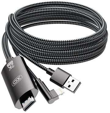 Imagen extra Adaptador de Cable Lightning A Hdmi - de 1.8m - Resolucion 2K(60Hz)/1080P - Datos y Audio - Alimentado USB