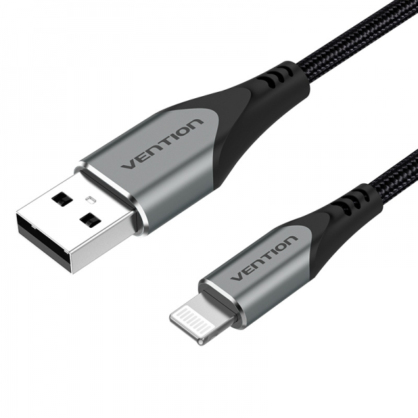 Imagen extra Cable USB-A a Lightning - 50cm - 2.4A - 15W - 480Mbps - MFI - Gris