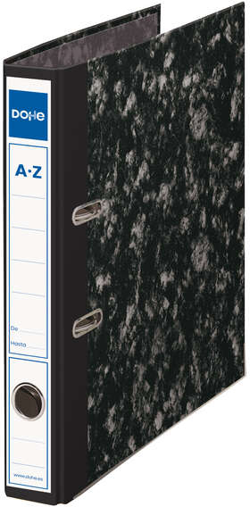 Archivador Jaspeado Estrecho. Cantoneras Metalicas Ollao, Rado y Palanca. Oscuro