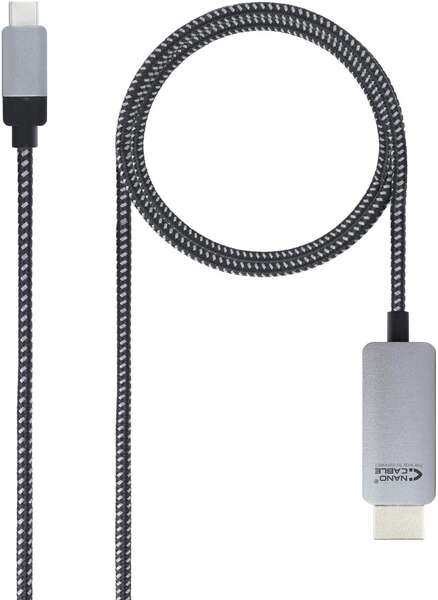 Nanocable Cable Conversor USB-C Macho a HDMI Macho 1.80m - Negro/Plata