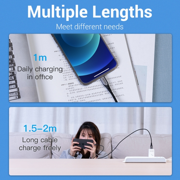 Imagen extra Cable USB-C a Lightning 3A 27W 480Mbps MFi - 1 metro - Gris