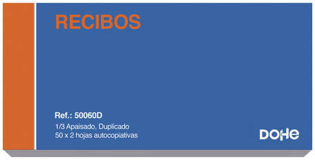 Imagen extra Talonario Recibos con Copia Duplicado, Formato 1/3 de folio. DOHE 50060 / T-60