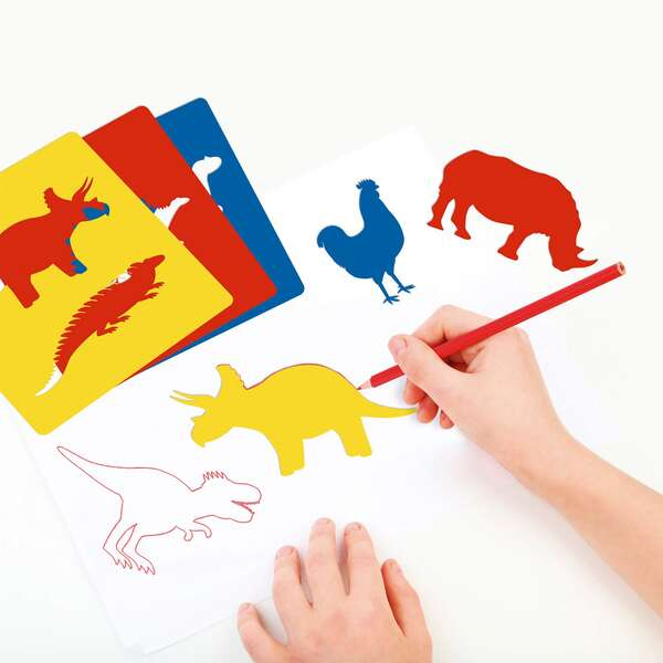 Imagen extra Apli Kids Bolsa de 6 Plantillas de Dinosaurios con 8 Formas de Animales. Surtidos