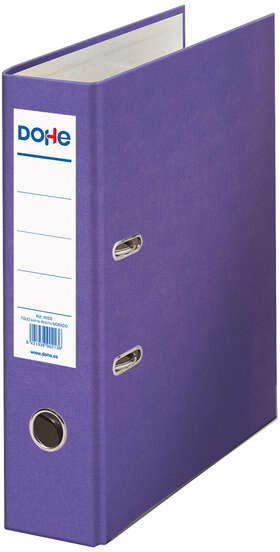 Archivador FOLIO, lomo Ancho, con ollao, rado, tarjetero y compresor. Morado