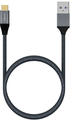 Imagen extra Aisens Cable USB 3.1 GEN2 Aluminio 10GBPS 3A - Tipo USB-C Macho a USB-A Macho - 1.5M - Gris