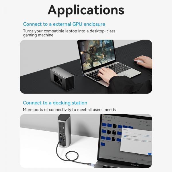 Imagen extra Vention Cable USB-C 4.0 Macho a USB-C Macho - 1m - Gris