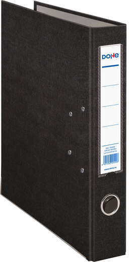 Archivador DIN A4, lomo Estrecho, con ollao, rado, tarjetero y compresor. Negro