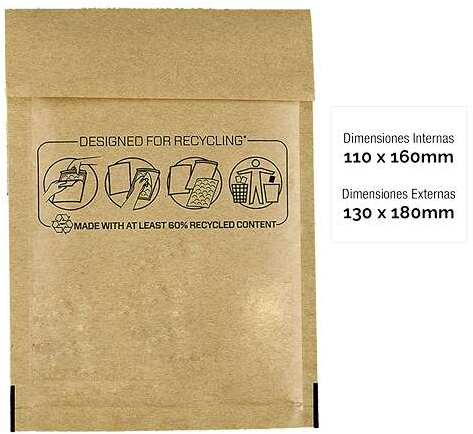 Imagen extra PACK 100 Sobres de Burbujas Acolchados 110x160 mm