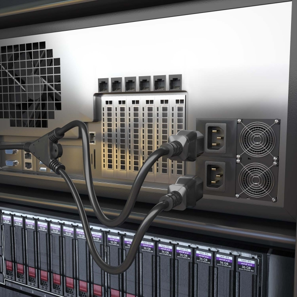 Imagen extra Cable Alimentacion CPU - CEE7/M-2xC13/H - 3m - Negro