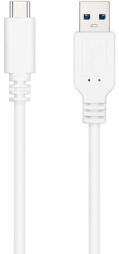 Imagen extra Nanocable Cable USB 3.1 Gen2 10Gbps 3A USB-C Macho a USB-A Macho - 1 metro - Blanco