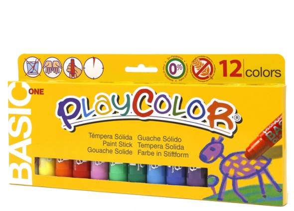 PlayBasic One Pack de 12 Temperas Solidas Colores Surtidos