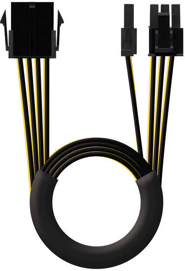 Imagen extra Cable de Alimentacion Alargador para Tarjeta Grafica PCI-E Molex 8pines Hembra a PCI-E Molex 6+2pines Macho 0.50m
