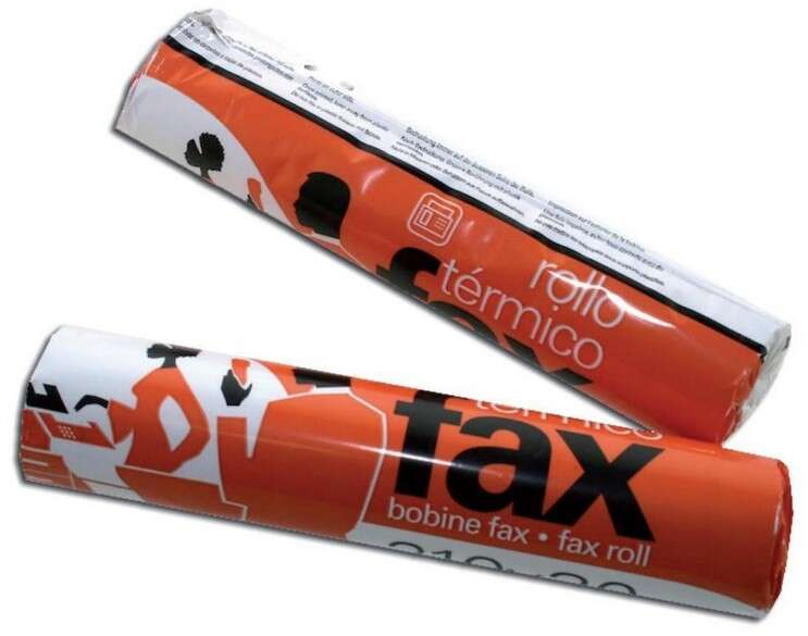 Imagen extra Rollo papel FAX Termico 210 mm x 30 metros  (12mm mandril)