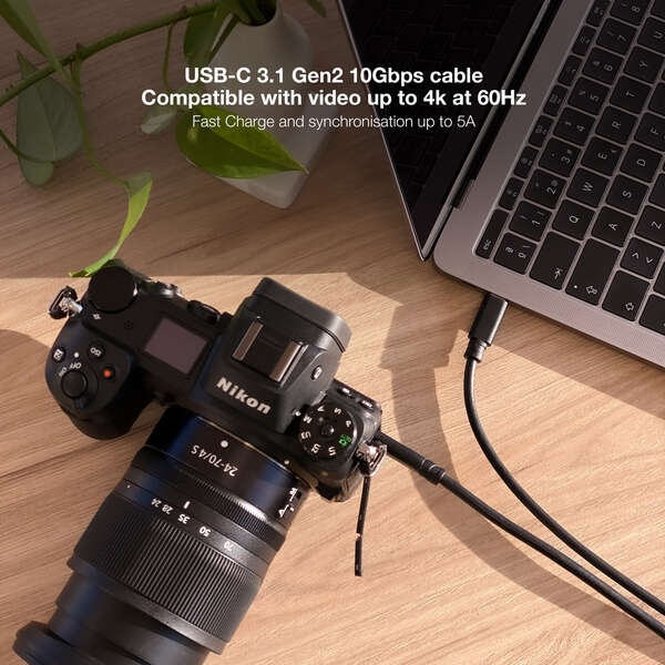 Imagen extra Nanocable Cable USB 3.1 Gen2 5A USB-C Macho-Macho 2m - Negro