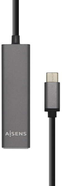 Aisens HUB USB 3.1 USB-C - USB-C Macho a 4xUSB-A Hembra - 15cm - Gris