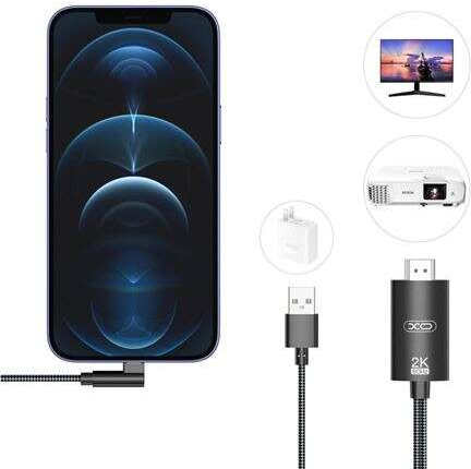 Imagen extra Adaptador de Cable Lightning A Hdmi - de 1.8m - Resolucion 2K(60Hz)/1080P - Datos y Audio - Alimentado USB