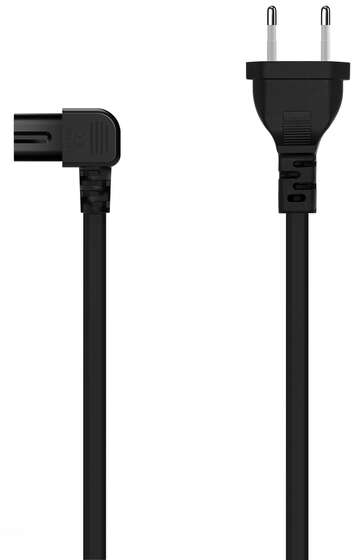 Cable Alimentacion Acodado C8 - CEE7/16/M-C7/H - 3.0M - Negro