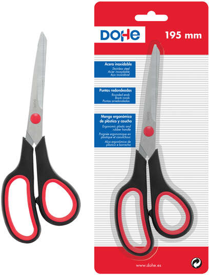 Dohe Tijeras de Acero Inoxidable de 195mm. Rojo