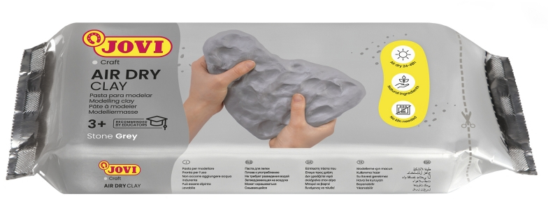 Jovi Air Dry Pastilla Pasta Modelar Endurecible al Aire Color Gris