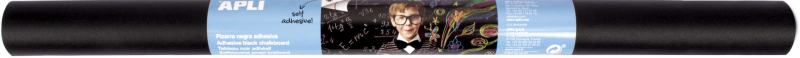Apli Rollo de Pizarra Negra Adhesiva de 0.5x2 m, Grosor 180 micras (se puede cortar)