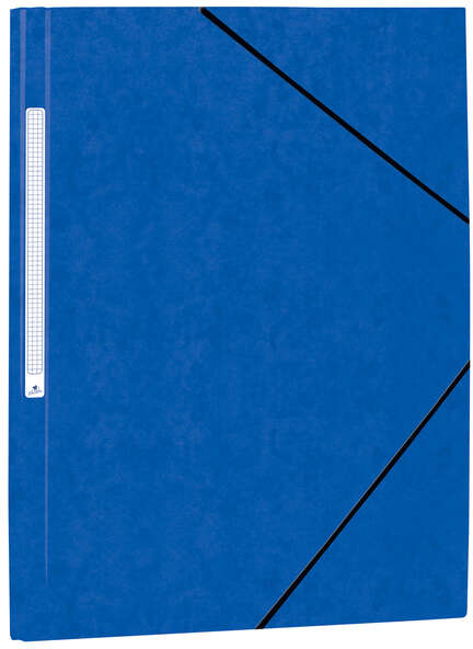 Mariola Carpeta de Carton Simil Prespan con Etiqueta en Lomo FOLIO Cierre de gomas - Azul