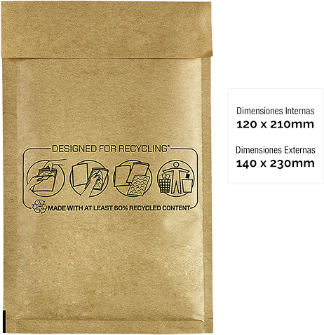 Imagen extra PACK 100 Sobres de Burbujas Acolchados 120x210 mm