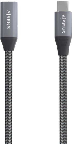 Imagen extra Aisens Cable USB 3.2 GEN2x2 Aluminio 20Gbps 8K@30Hz 5A 100W - Tipo USB-C Macho-Hembra - 50cm - Gris