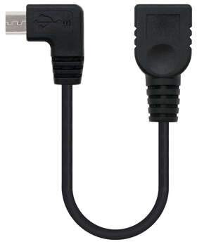 Imagen extra Nanocable Cable Micro USB 2.0 OTG Acodado Macho a USB-A Hembra 15cm