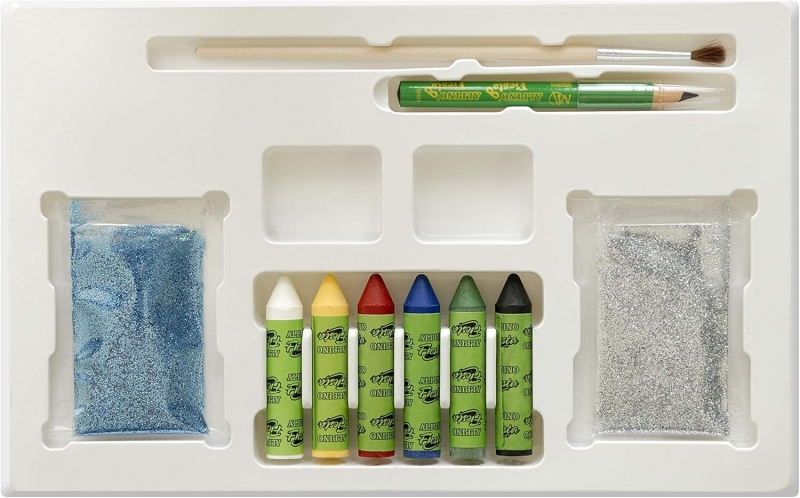 Imagen extra Alpino Fiesta Horror Pack de Maquillaje con 6 Barritas de Pintura Facial + Pincel + Tatuajes en Calcomania + Lapiz Perfilador y 2 Sobres de Purpurina