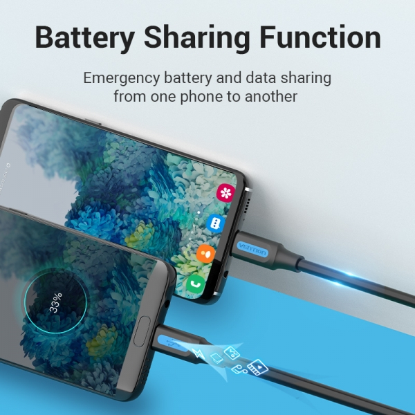 Imagen extra Vention Cable USB-C Macho a MicroUSB Macho - 1m - 2A 10W 480Mbps - Negro